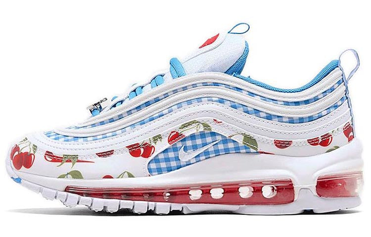 Nike Air Max 97SE 'Cherry Picnic' GS White/Track Red/University Blue/White CW5806-100 KICKSOVER