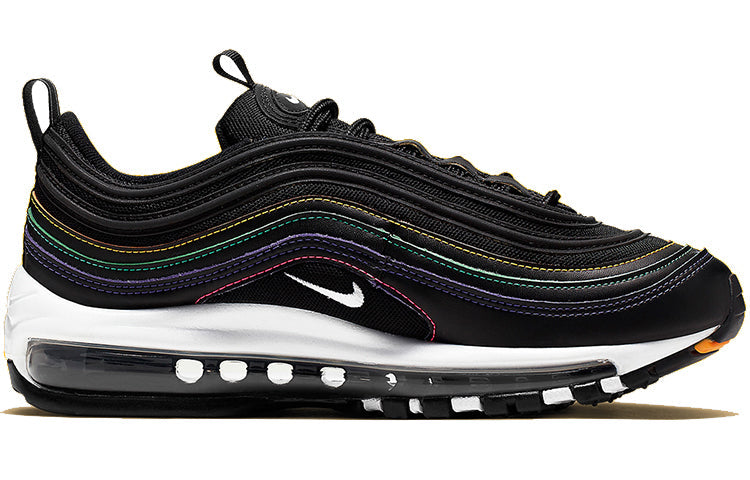 Womens Air Max 97 'Multi Stitching' Black/Psychic Purple-University Gold-White CK0738-001 KICKSOVER
