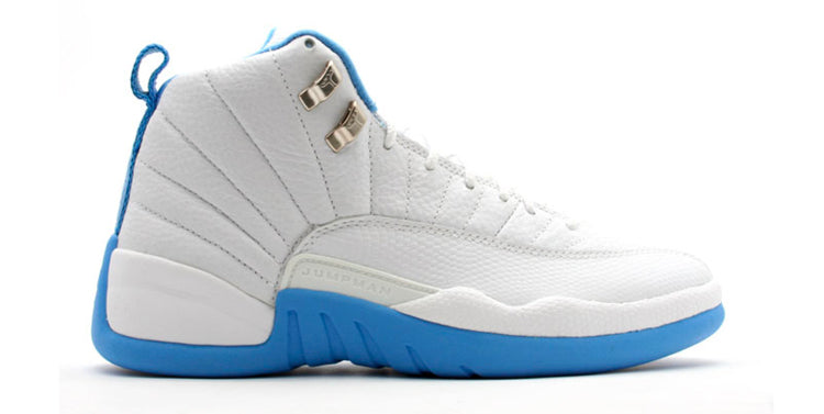 Womens WMNS Air Jordan 12 Retro 'UNC' White/University Blue-Metallic Silver 308243-142