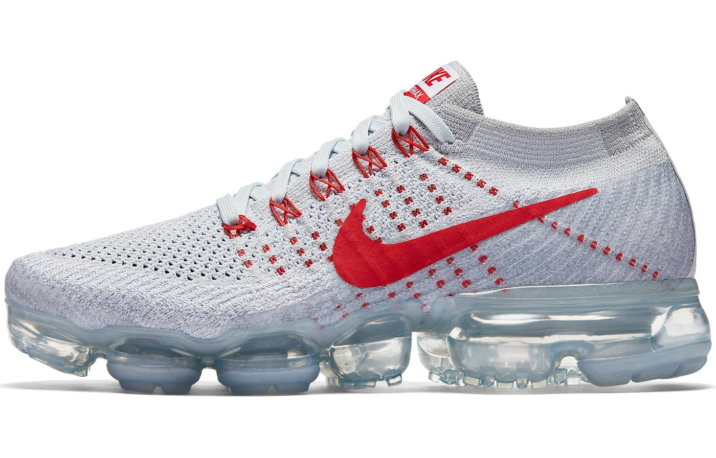 Nike Womens Air VaporMax 'OG' Pure Platinum/University Red-Wolf Grey 849557-060 KICKSOVER