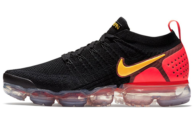 Nike Air VaporMax Flyknit 2 Black Laser Orange 942842-005 KICKSOVER