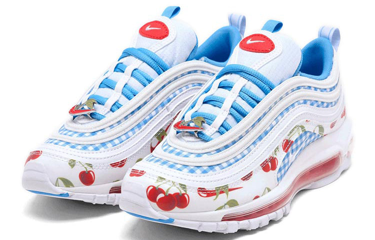 Nike Air Max 97SE 'Cherry Picnic' GS White/Track Red/University Blue/White CW5806-100 KICKSOVER