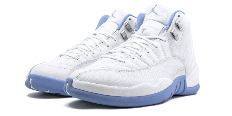 Womens WMNS Air Jordan 12 Retro 'UNC' White/University Blue-Metallic Silver 308243-142