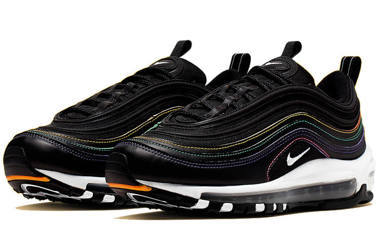 Womens Air Max 97 'Multi Stitching' Black/Psychic Purple-University Gold-White CK0738-001 KICKSOVER