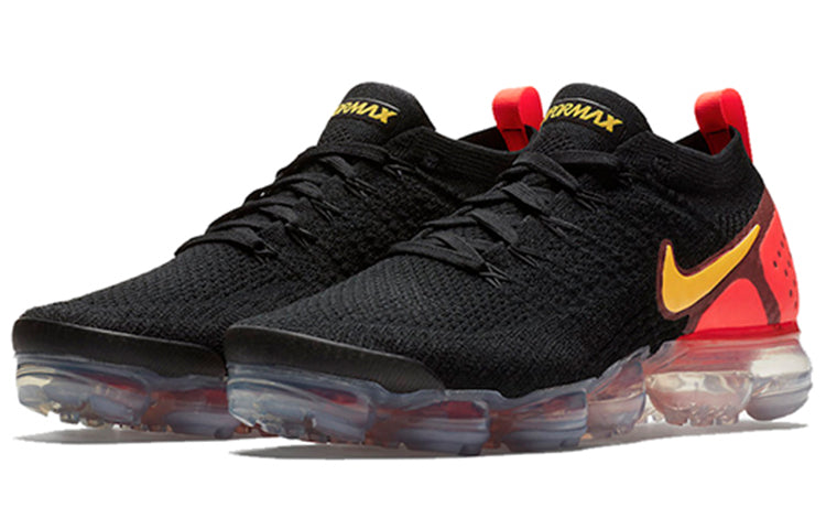 Nike Air VaporMax Flyknit 2 Black Laser Orange 942842-005 KICKSOVER