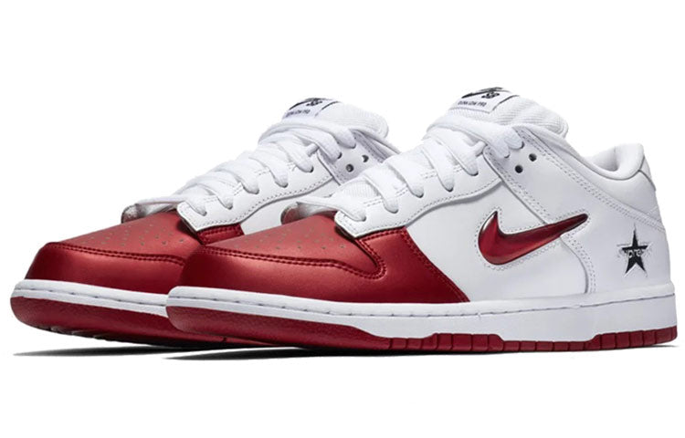 Nike SB Skateboard Dunk Low Supreme - White Red CK3480-600 sneakmarks