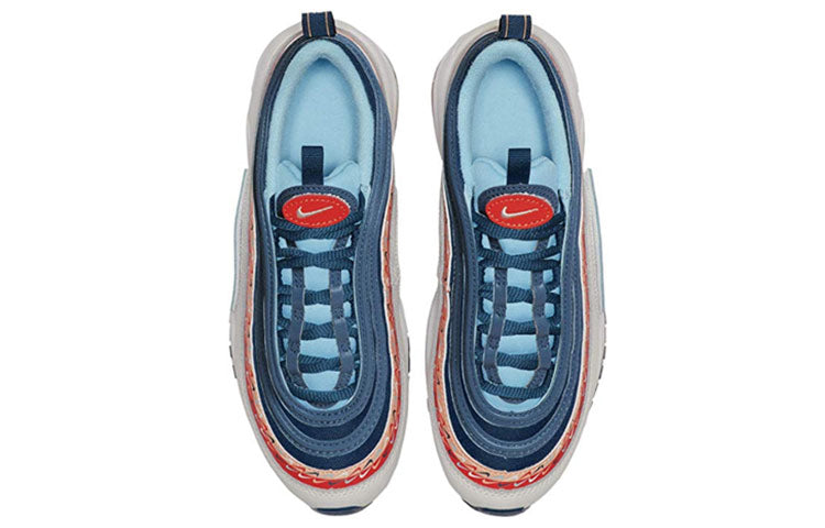 Nike Air Max 97'Swoosh Chain' GS White/Blue/Orange CQ4818-400 KICKSOVER