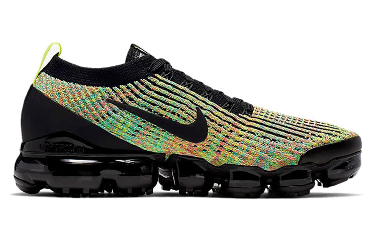 Nike Womens Air VaporMax Flyknit 3 'Multi-Color' Black/Black-Volt AJ6910-004 KICKSOVER