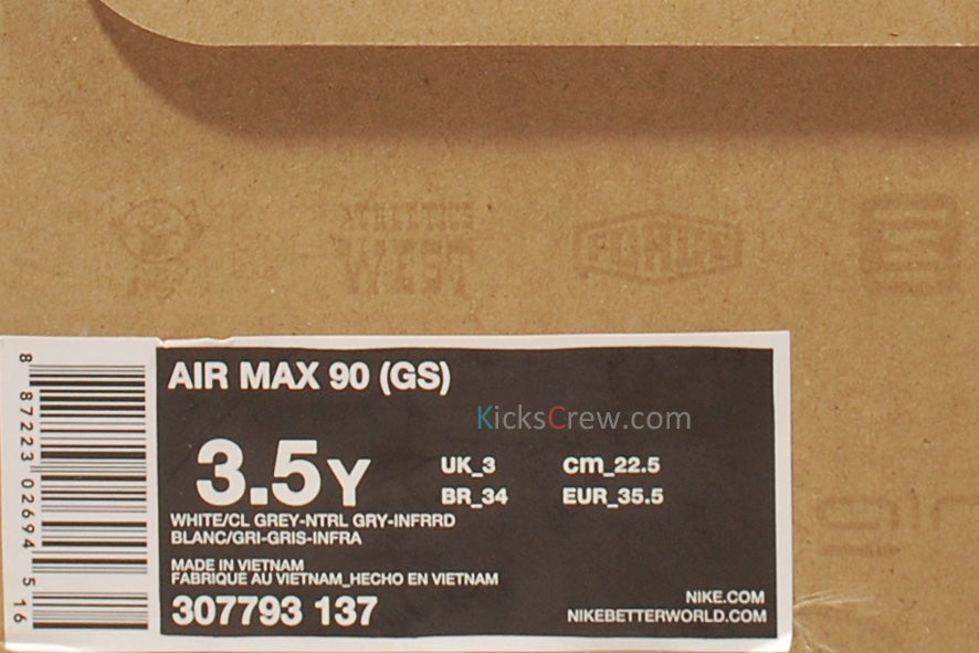 Nike Air Max 90 GS Infrared 307793-137 KICKSOVER