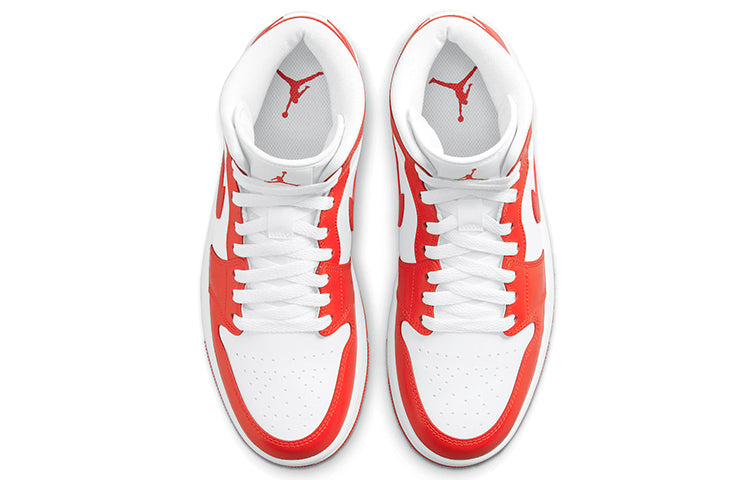 Nike Womens Air Jordan 1 Mid Orange White BQ6472-116