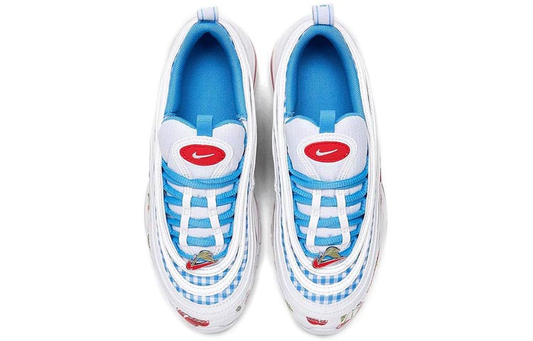 Nike Air Max 97SE 'Cherry Picnic' GS White/Track Red/University Blue/White CW5806-100 KICKSOVER