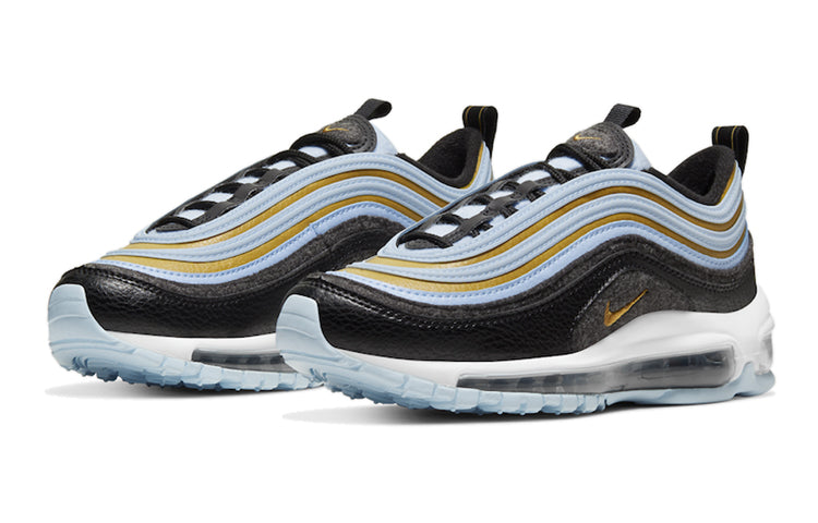 Nike Air Max 97'Fleece' GS Metallic Gold/Light Blue/Black/Grey CD4831-001 KICKSOVER
