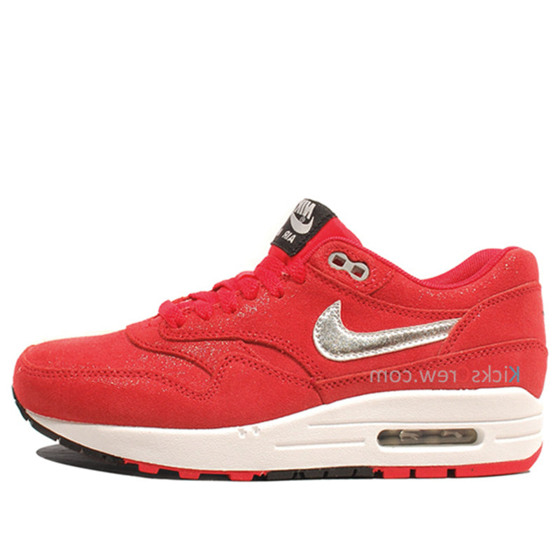 Nike Womens Air Max 1 PRM Hyper Red Silver 454746-600 KICKSOVER