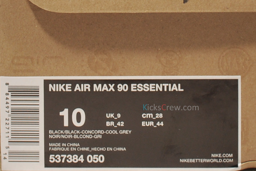 Nike Air Max 90 Essential Black Concord 537384-050 KICKSOVER