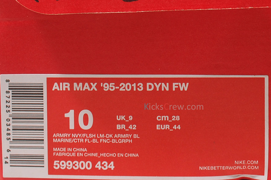Nike Air Max 95-2013 DYN FW Armory Navy Flash Lime 599300-434 sneakmarks