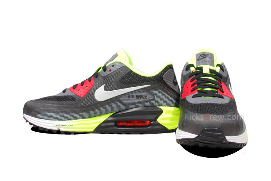 Nike Air Max 90 Lunar C3.0 Black Dark Grey Volt 631744-001 KICKSOVER