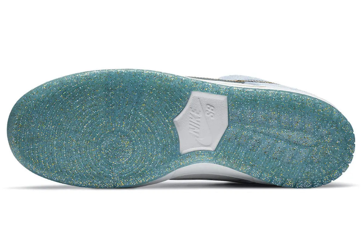 Nike Sean Cliver x Dunk Low SB White/Psychic Blue/Metallic Gold DC9936-100 sneakmarks
