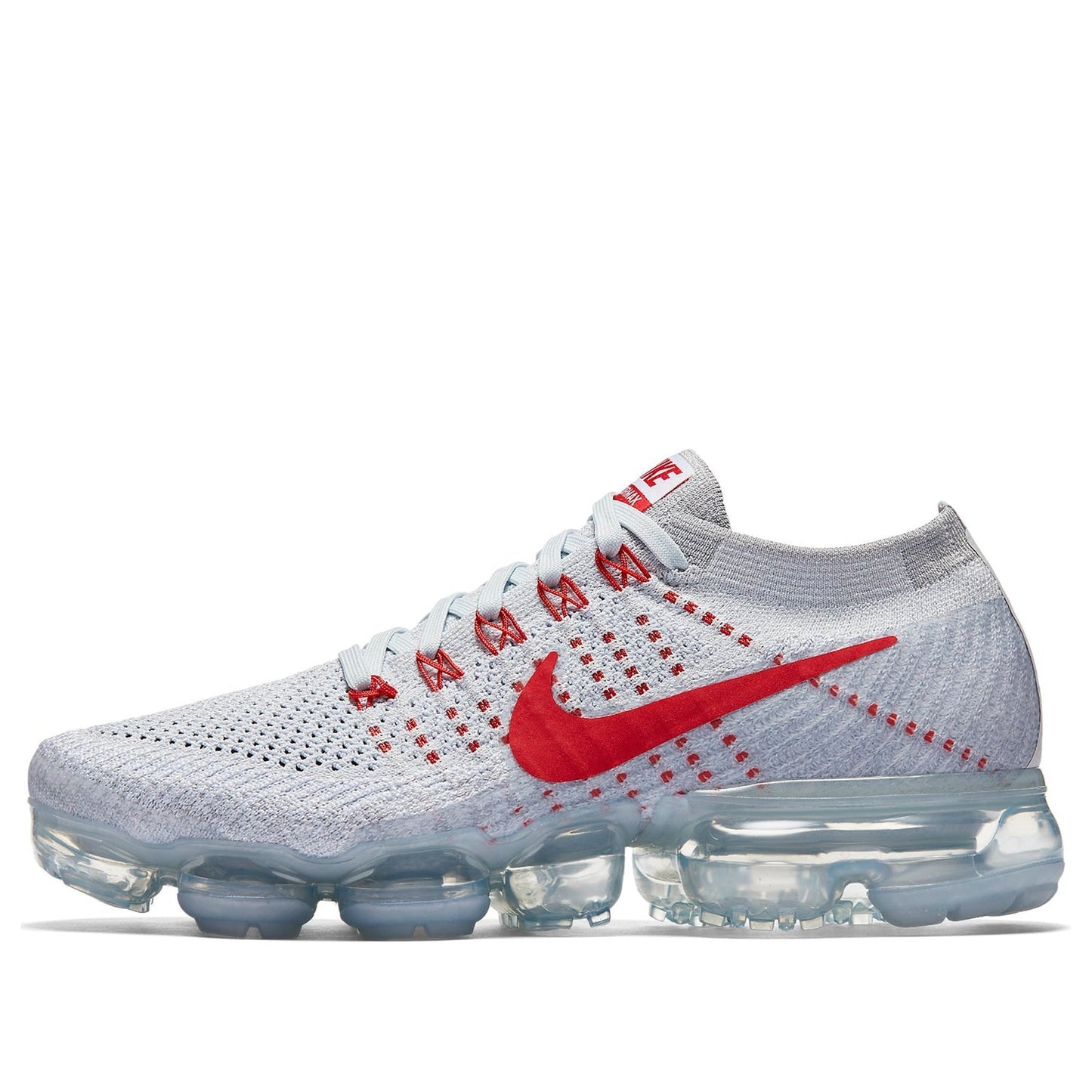 Nike Womens Air VaporMax 'OG' Pure Platinum/University Red-Wolf Grey 849557-060 KICKSOVER