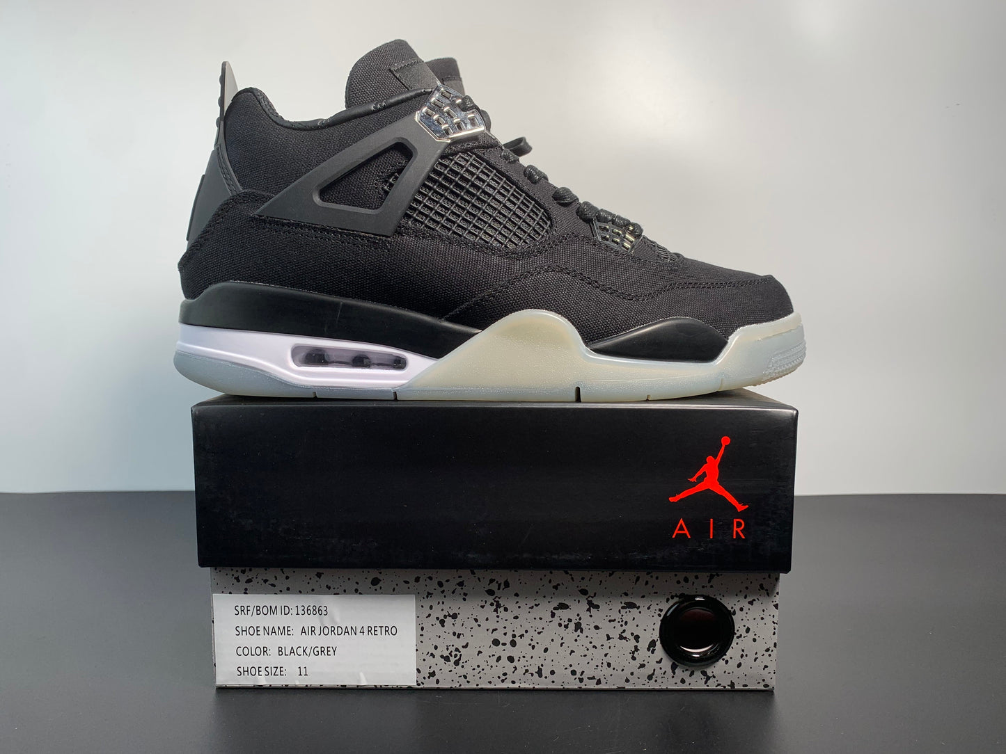 Air Jordan 4 Black White Eminem Carhartt