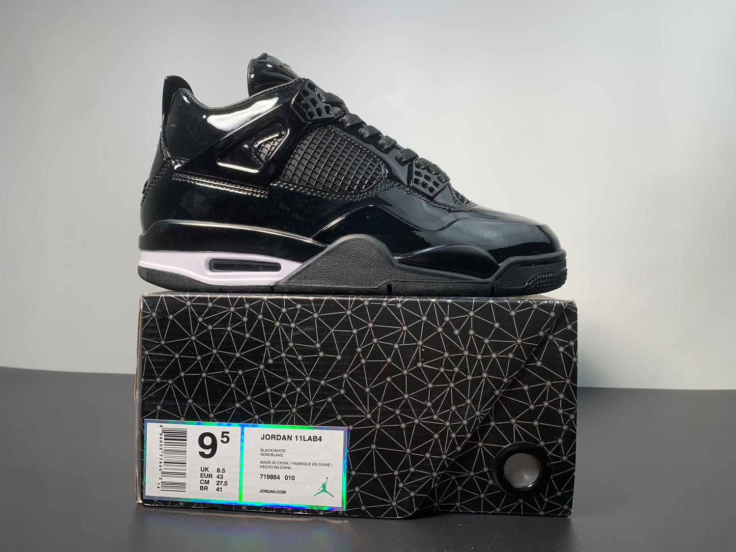 Air Jordan 4  11Lab4 Black Patent