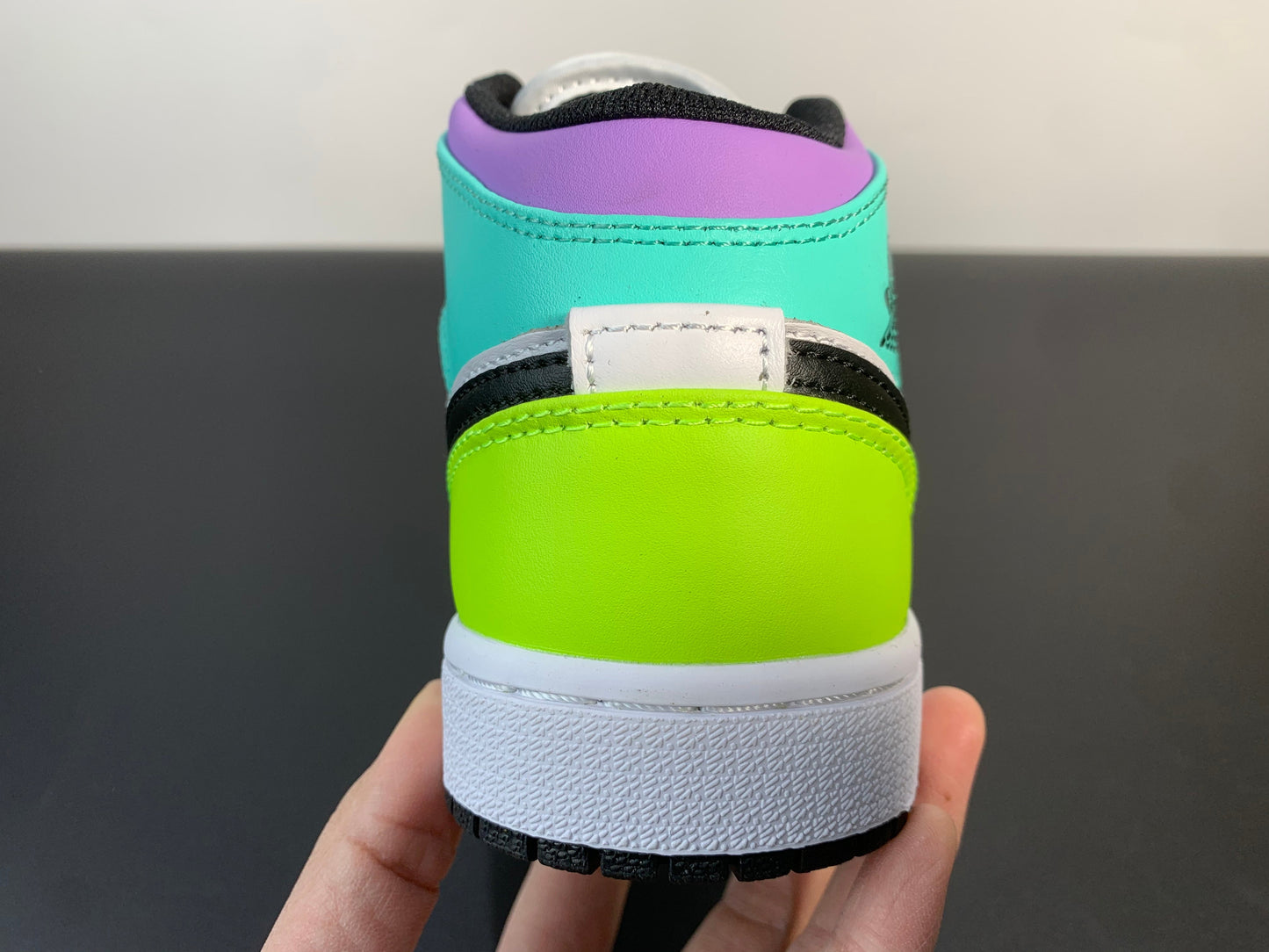 Air Jordan 1 Mid GS Pastel Volt Green Glow Black