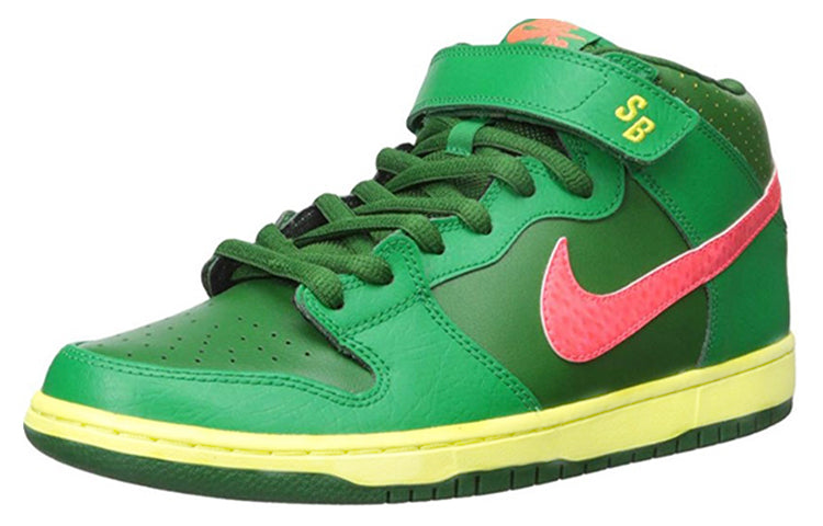 Nike Dunk Mid Pro SB Skateboard 'Watermelon' Lucky Green/Atmc Rd-Frtrss Grn 314383-363 sneakmarks
