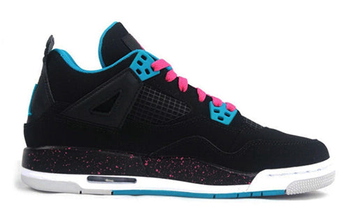 Nike Girls Air Jordan 4 Retro Black Dynamic Blue Pink 487724-019