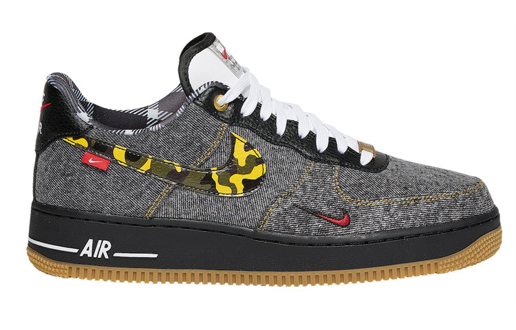 Nike Air Force 1 Low 'Camo Denim Remix' Black/Multi-Color/White/Metallic Gold DB1964-001 KICKSOVER