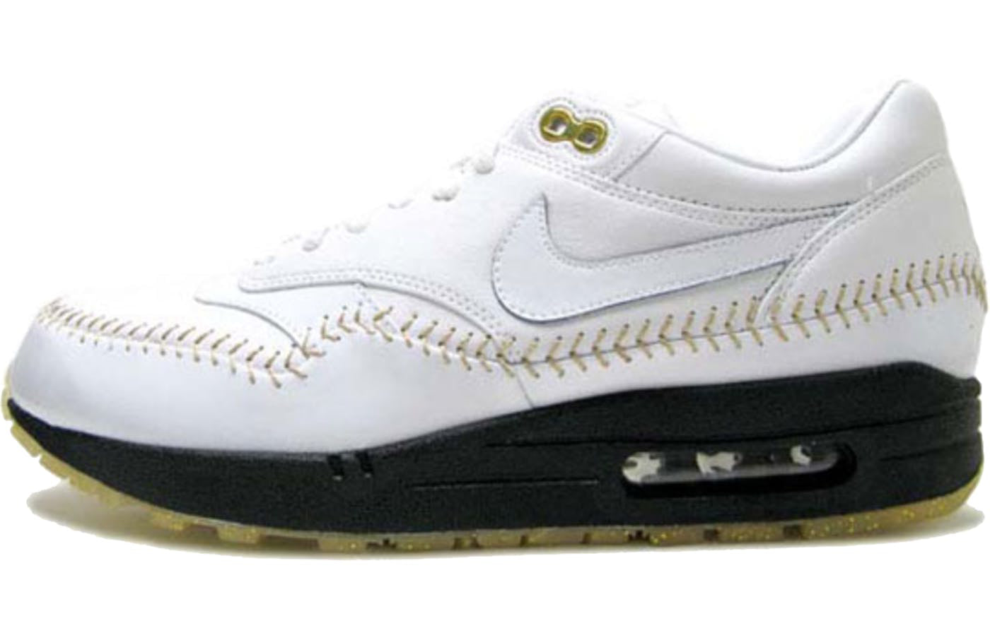 Nike Chien-Ming Wang x Air Max 1 TW QS 'Baseball' White/White/Black/Metallic Gold 378358-111 KICKSOVER