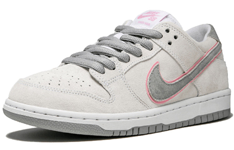 Nike Ishod Wair x SB Skateboard Zoom Dunk Low Pro 'Perfect Pink' White/Perfect Pink-Flat Silver 895969-160 sneakmarks