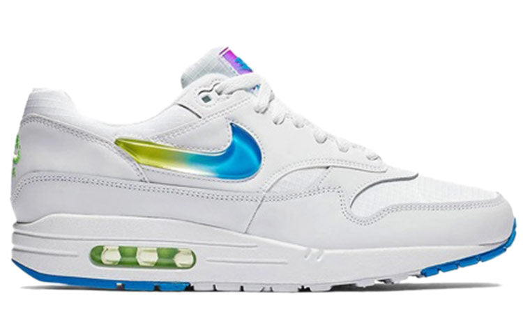 Nike Air Max 1 SE 'Jewel Swoosh' White/Lime Blast/Photo Blue AO1021-101 KICKSOVER