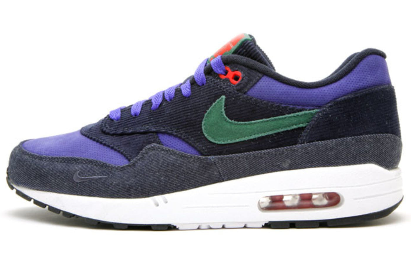 Nike Patta x Air Max 1 Premium QS 'Denim Corduroy' Dark Obsidian/Team Green/Concord/Sport Red 366379-400 KICKSOVER