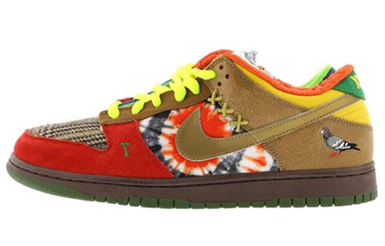 Nike Dunk Low SB Skateboard 'What The Dunk' White/College Blue-Chrome-Deep Red 318403-141 sneakmarks