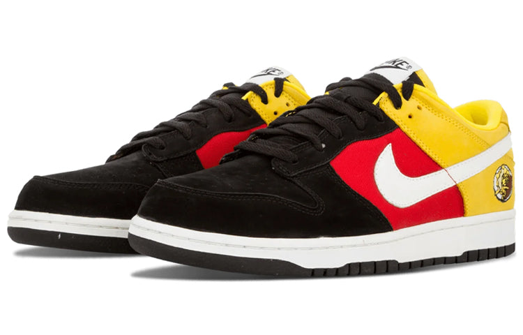 Nike Dunk Low Black/Wht-Chrm Yellow-Sprt Red 304714-014 sneakmarks