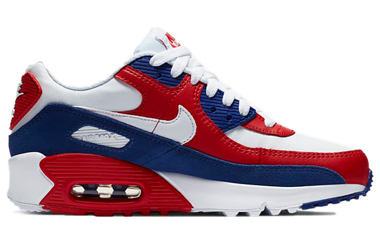 Nike Air Max 90 Leather GS 'USA' White/White/Deep Royal/University Red DA9022-100 KICKSOVER