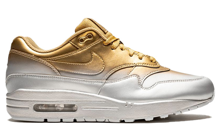 Nike Womens Air Max 1 LX 'Metallic Gold Platinum' Metallic Gold/Flat Gold/White/Metallic Platinum 917691-700 KICKSOVER