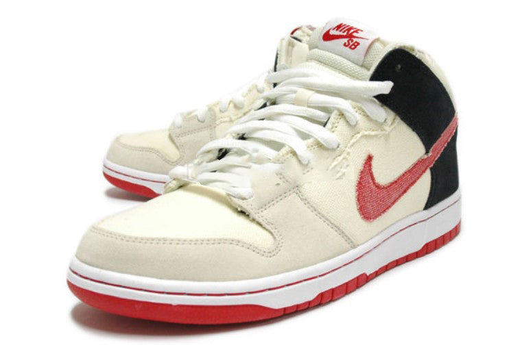 Nike Dunk Mid Pro SB Skateboard 'Ryu' Buff/Sport Red-Black 314383-200 sneakmarks