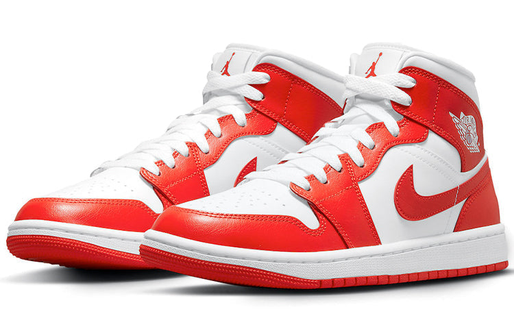 Nike Womens Air Jordan 1 Mid Orange White BQ6472-116