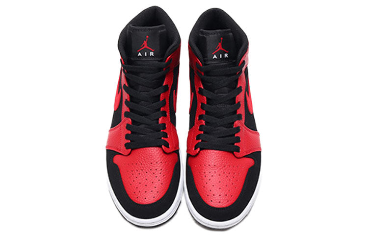Air Jordan 1 Mid Black Gym Red 554724-054