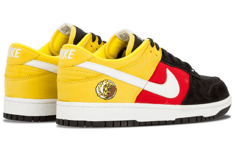 Nike Dunk Low Black/Wht-Chrm Yellow-Sprt Red 304714-014 sneakmarks