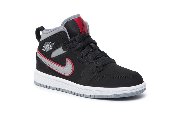 Air Jordan 1 Mid PS 'Black Particle Grey' Black/Particle Grey/White/Gym Red 640734-060