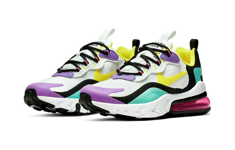 Nike Air Max 270 React PS 'Bright Violet' White/Dynamic Yellow-Black-Bright Violet BQ0102-101 KICKSOVER
