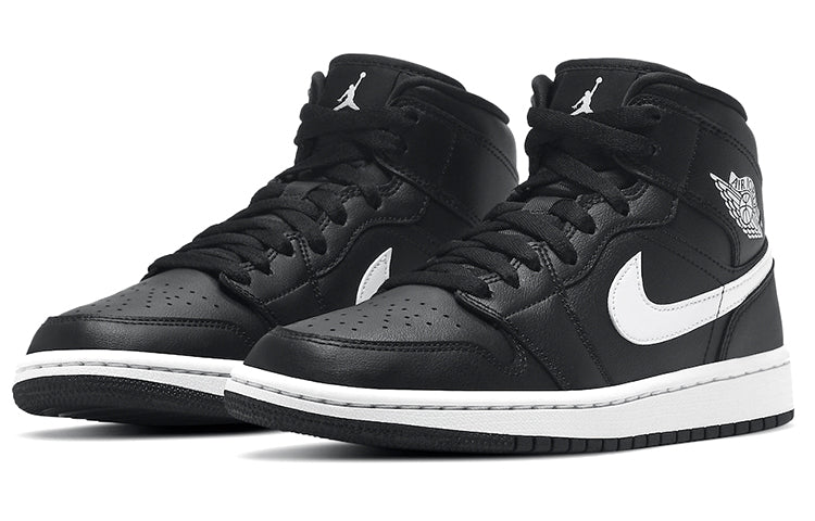 Womens WMNS Air Jordan 1 Mid 'Black White' Black/White BQ6472-011