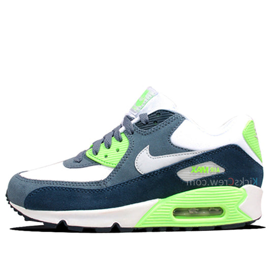 Nike Air Max 90 GS White Armry Navy Neon 307793-151 KICKSOVER