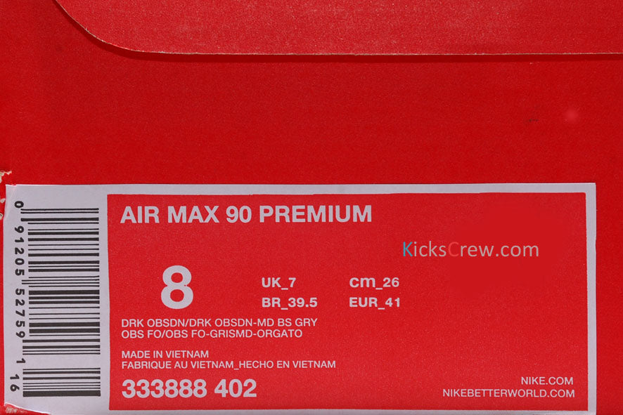 Nike Air Max 90 Premium Dark Obsidian Orange 333888-402 KICKSOVER