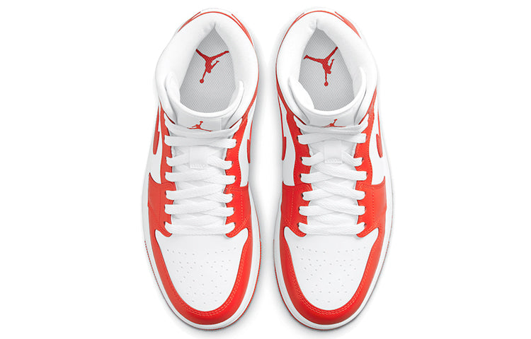 Nike Womens Air Jordan 1 Mid Orange White BQ6472-116