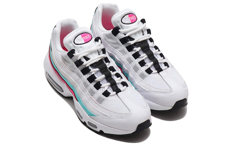 Nike Womens Air Max 95 'South Beach' White/Black-Aurora Green-Pink Blast 307960-117 sneakmarks