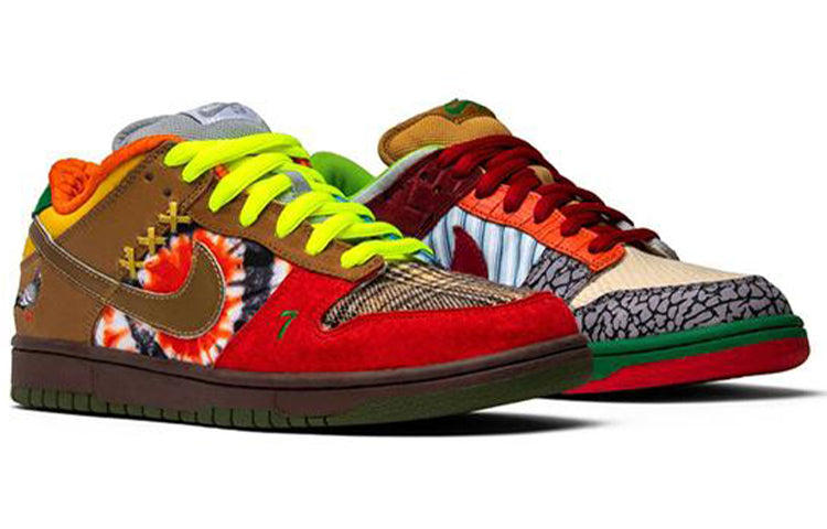 Nike Dunk Low SB Skateboard 'What The Dunk' White/College Blue-Chrome-Deep Red 318403-141 sneakmarks