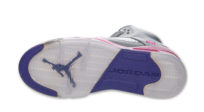 Nike Girls Air Jordan 5 Retro GS Cement Grey Pink Flash 440892-009