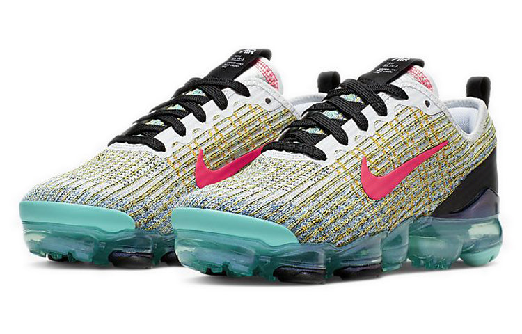 Nike Air VaporMax Flyknit 3 GS 'White Crimson Turqoise' White/Flash Crimson/Hyper Turqoise/Black BQ5238-104 KICKSOVER